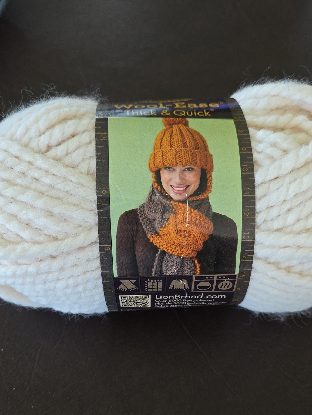Lion Brand Thick & Quick Cream Super Bulky Yarn - Soft Knitting & Crochet